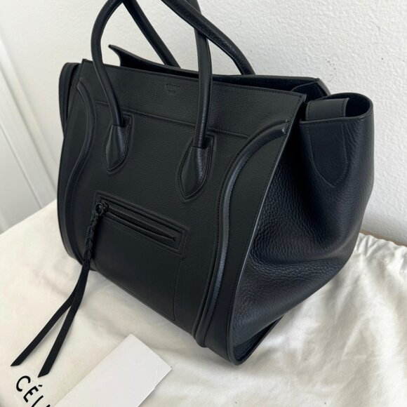 Celine Black Baby Grained Calfskin Medium Phantom Luggage Tote Bag - Pristine Co - Picture 15 of 16
